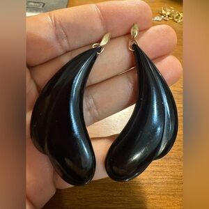 14k gold onyx earrings